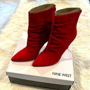 Nine West Red Suede Booties